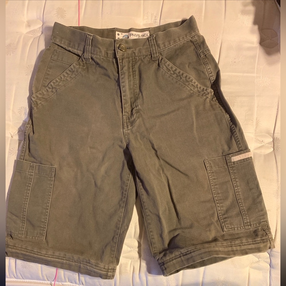 Phys.Sci shorts Men 30 inch Khaki Cargo Convertible Shorts Zip Off Outdoor Hiker